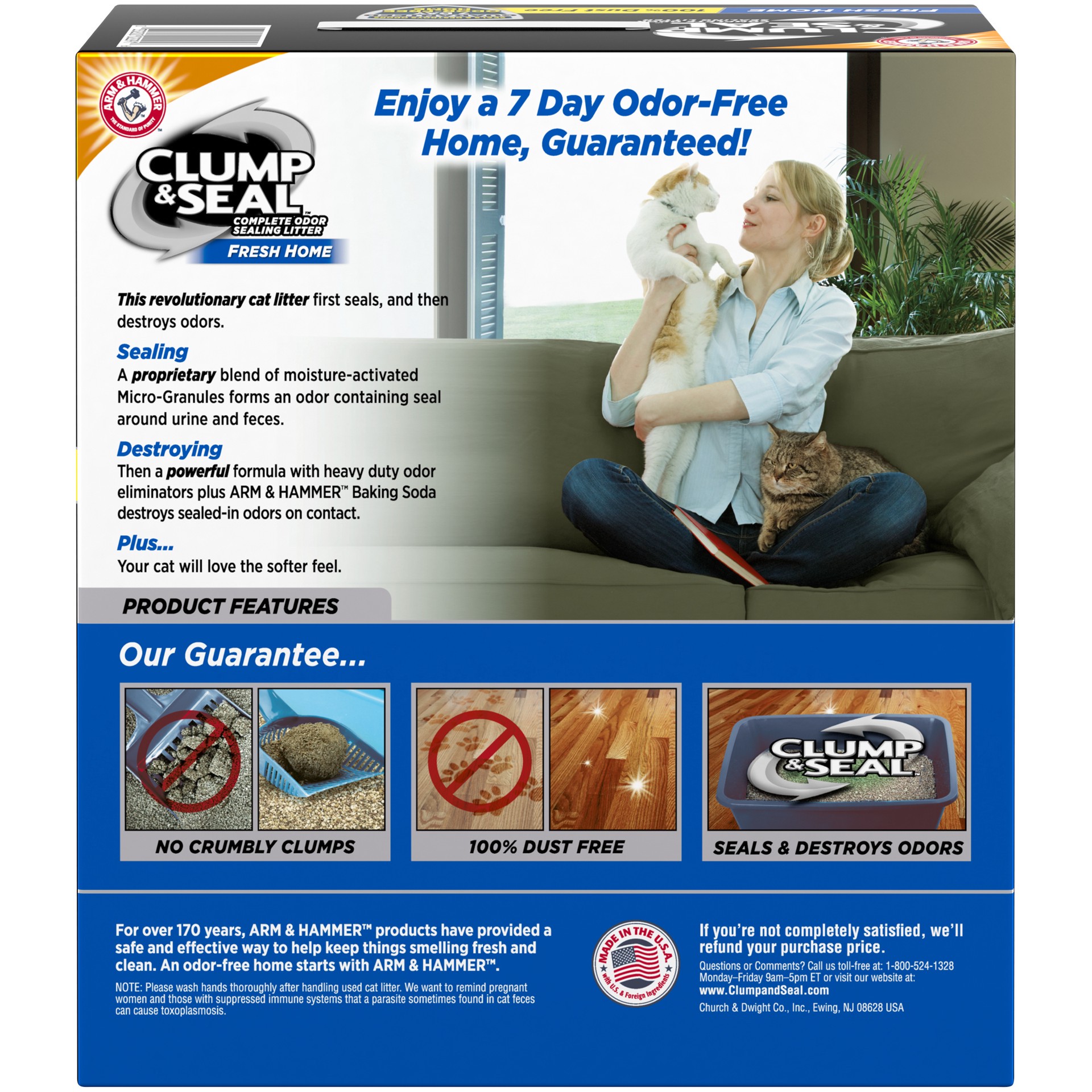 slide 4 of 5, Arm & Hammer Clump  Seal Cat Litter, Fresh Home Scent 28lb, 28 lb