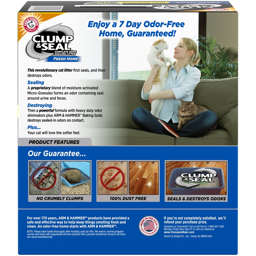 slide 4 of 4, ARM & HAMMER Clump Seal Complete Odor Sealing Cat Litter, 28 lb