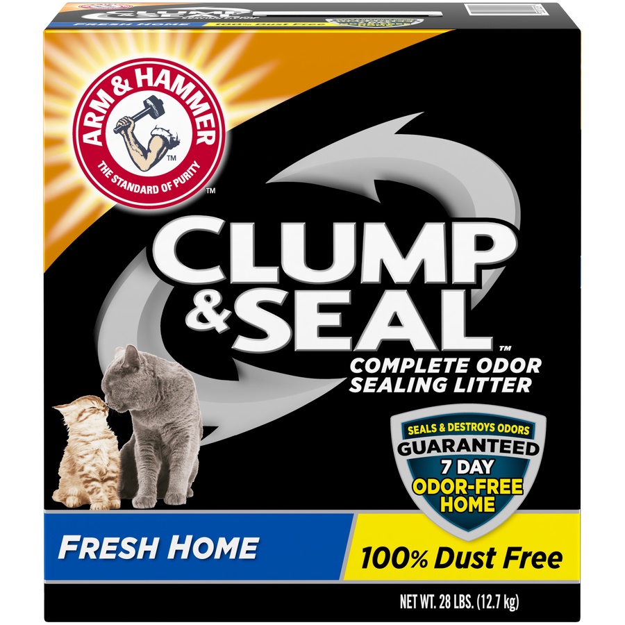 slide 1 of 4, ARM & HAMMER Clump Seal Complete Odor Sealing Cat Litter, 28 lb