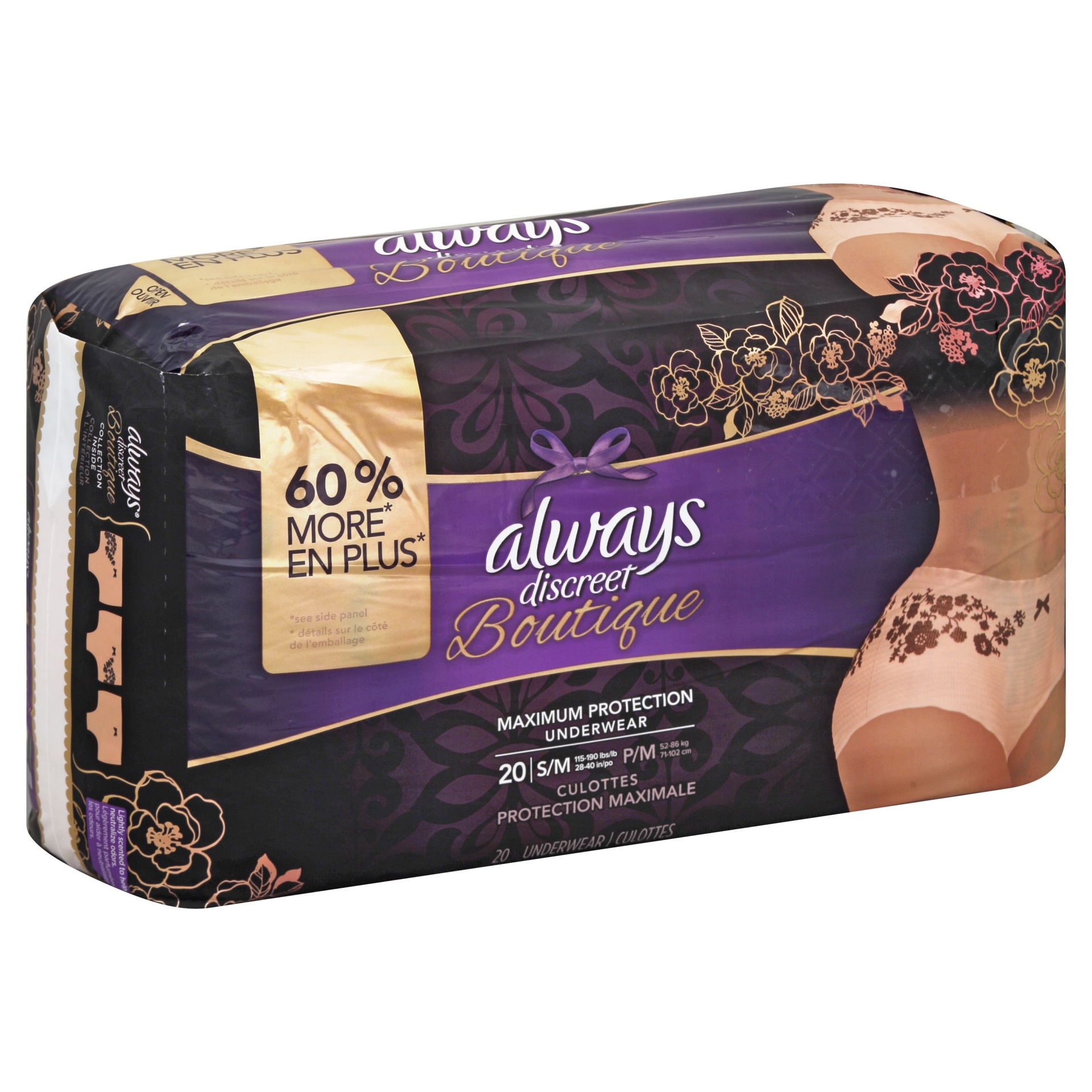 Always Discreet Boutique Incontinence Underwear For Women Maximum Protection 20 Ct Shipt 9543