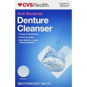 slide 1 of 1, CVS Health Anti-Bacterial Denture Cleanser Tablets, 120 Ct, 120 ct