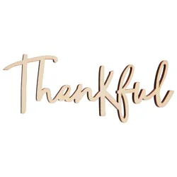 Cousin Wood Script Phrase, Thankful