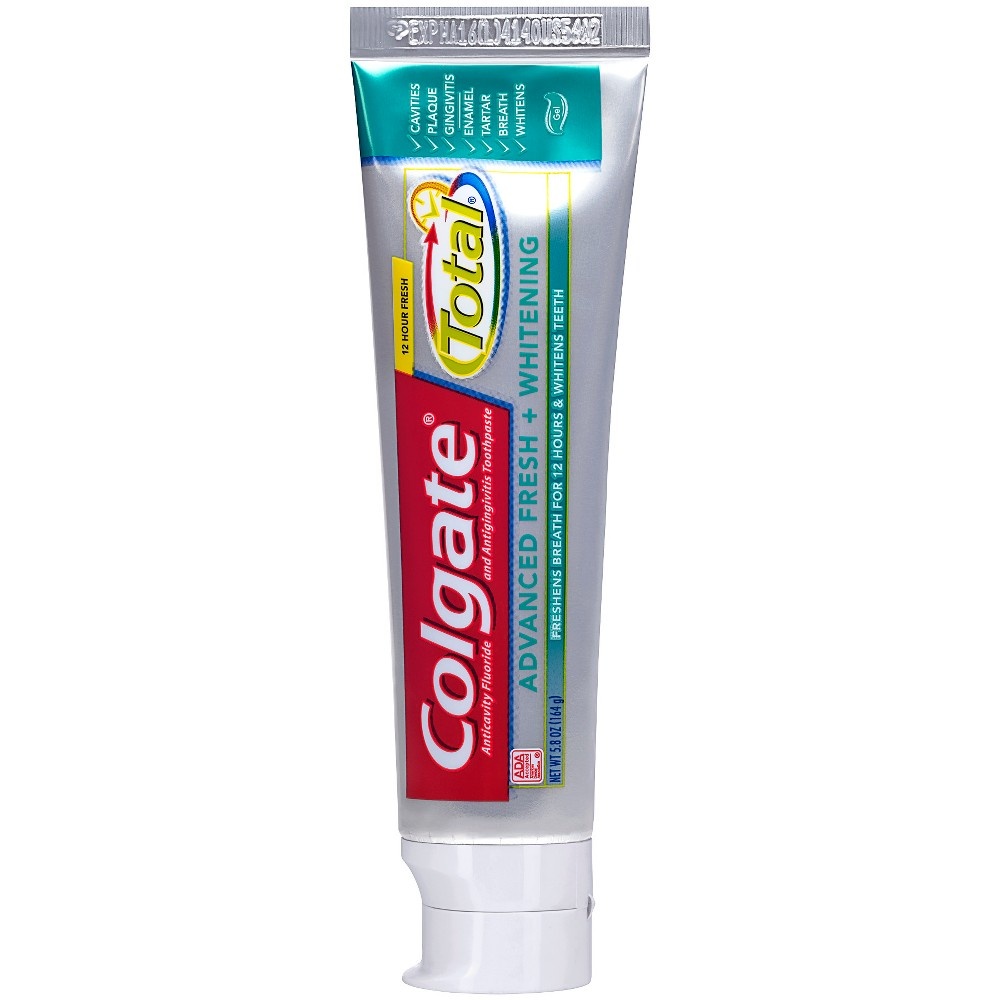 slide 2 of 3, Colgate Total Advanced Fresh + Whitening Anticavity Fluoride  &  Antigingivitis Toothpaste, 5.8 oz