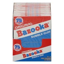 Bazooka Original Bubble Gum 12 - 6 piece Packages