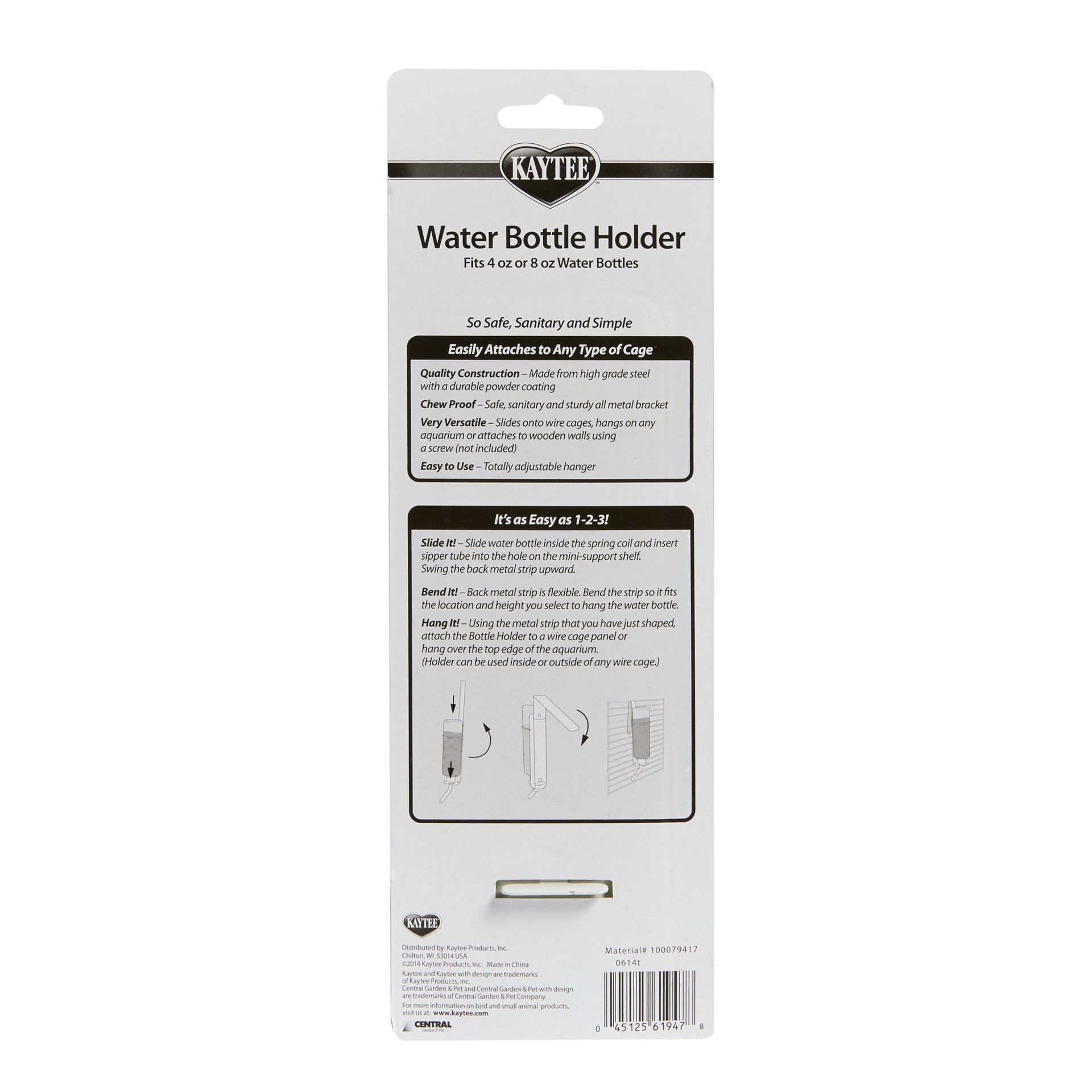 slide 3 of 3, Kaytee Hard Goods Kaytee Water Bottle Holder white, 1 ct