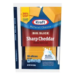 Kraft Big Slice Sharp Cheddar Cheese Slices, 10 ct
