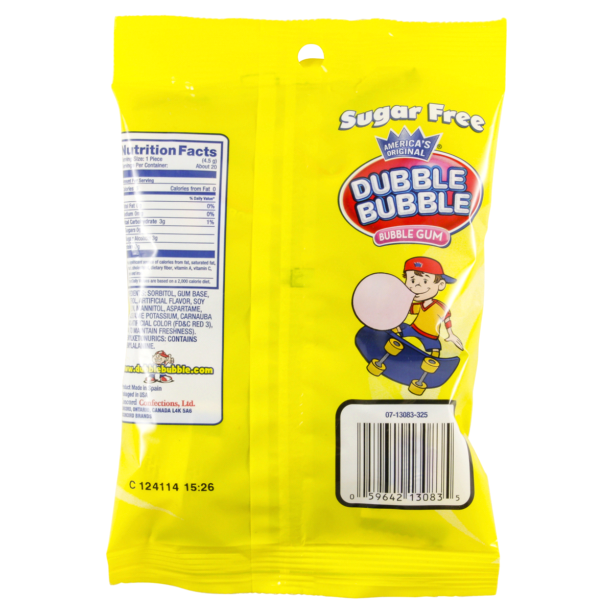 slide 2 of 2, Dubble Bubble Gum, Bubble, Sugar Free, 3.25 oz