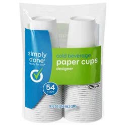 Simply Done Cold Beverage Designer Paper Cups 54 ea