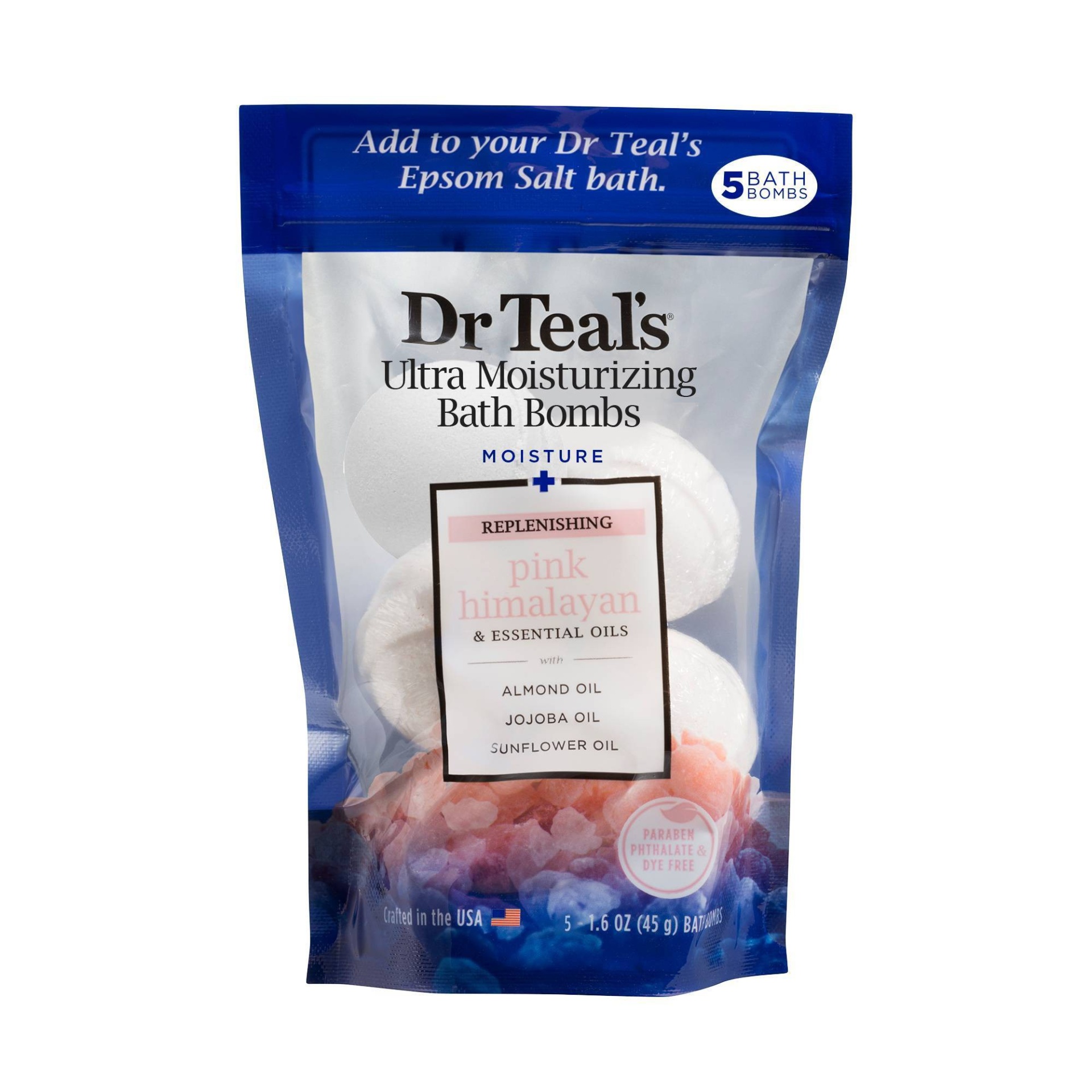 slide 1 of 3, Dr. Teal's Pink Himalayan Moisture Bomb Bath Soaks, 4 ct