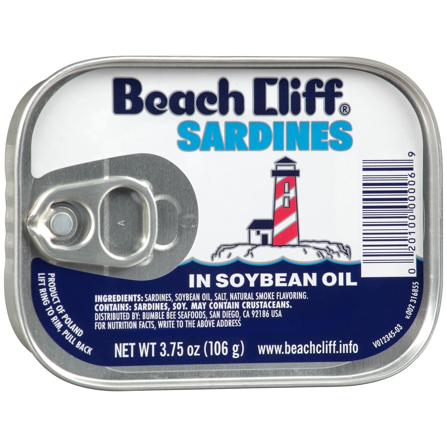 slide 2 of 7, Beach Cliff Sardines in Soybean Oil 3.75 oz, 3.75 oz