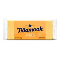 Tillamook Medium Cheddar Cheese Block, 8oz