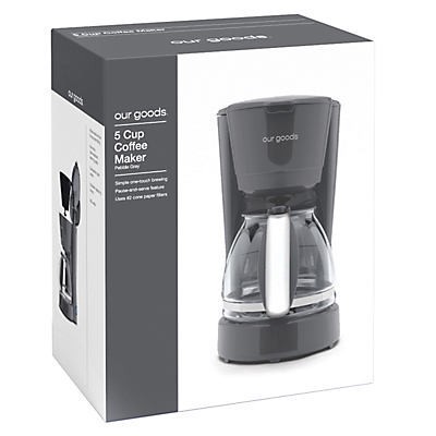 slide 1 of 1, our goods Coffee Maker - Pebble Gray, 5 cups