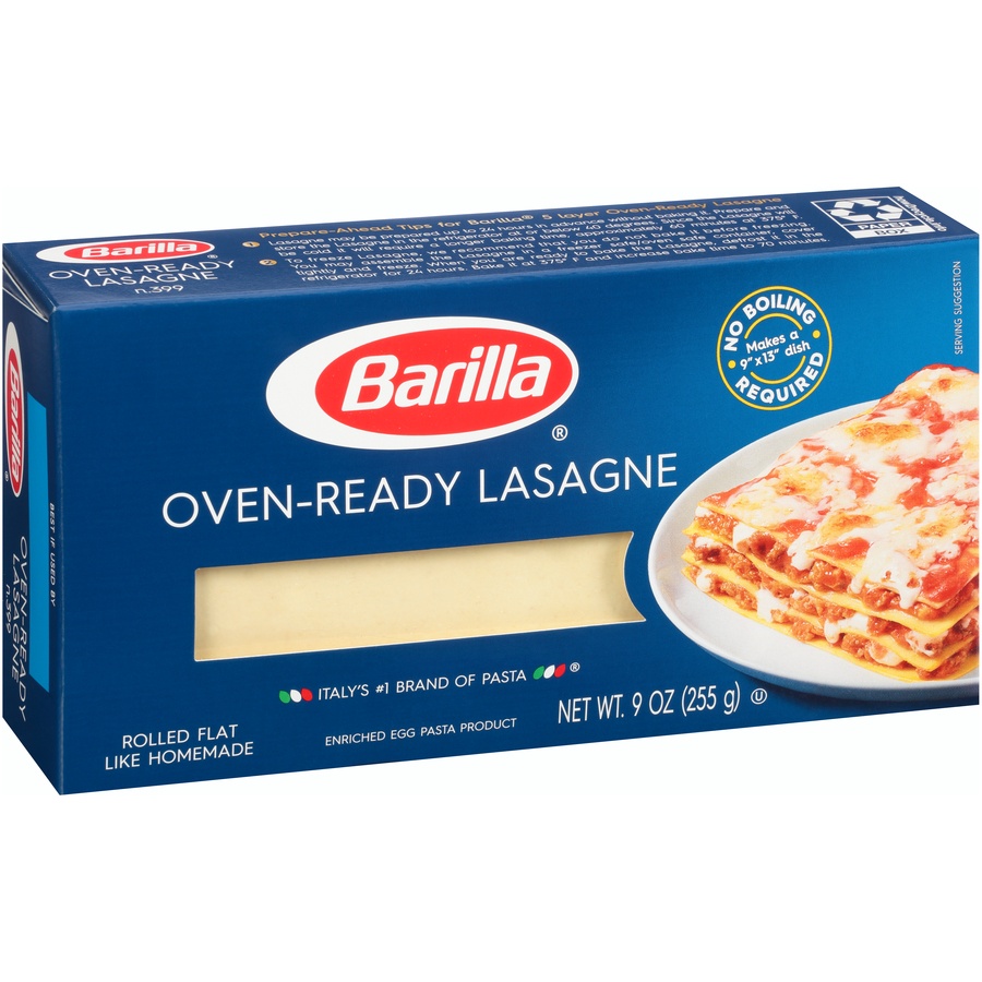 slide 2 of 8, Barilla Oven-Ready Lasagne Noodles, 9 oz