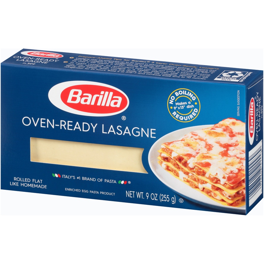 slide 3 of 8, Barilla Oven-Ready Lasagne Noodles, 9 oz