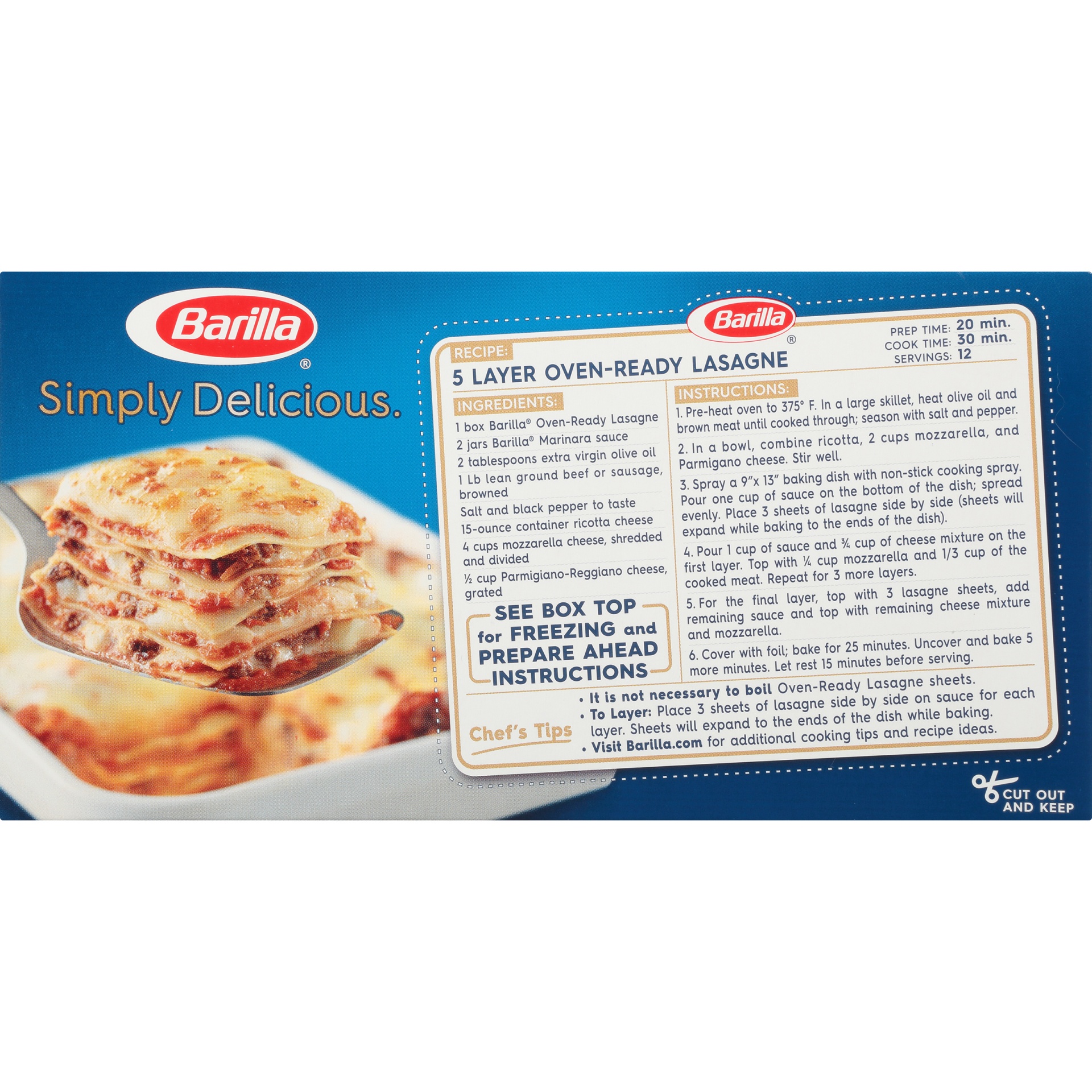 slide 6 of 8, Barilla Oven-Ready Lasagne Noodles, 9 oz