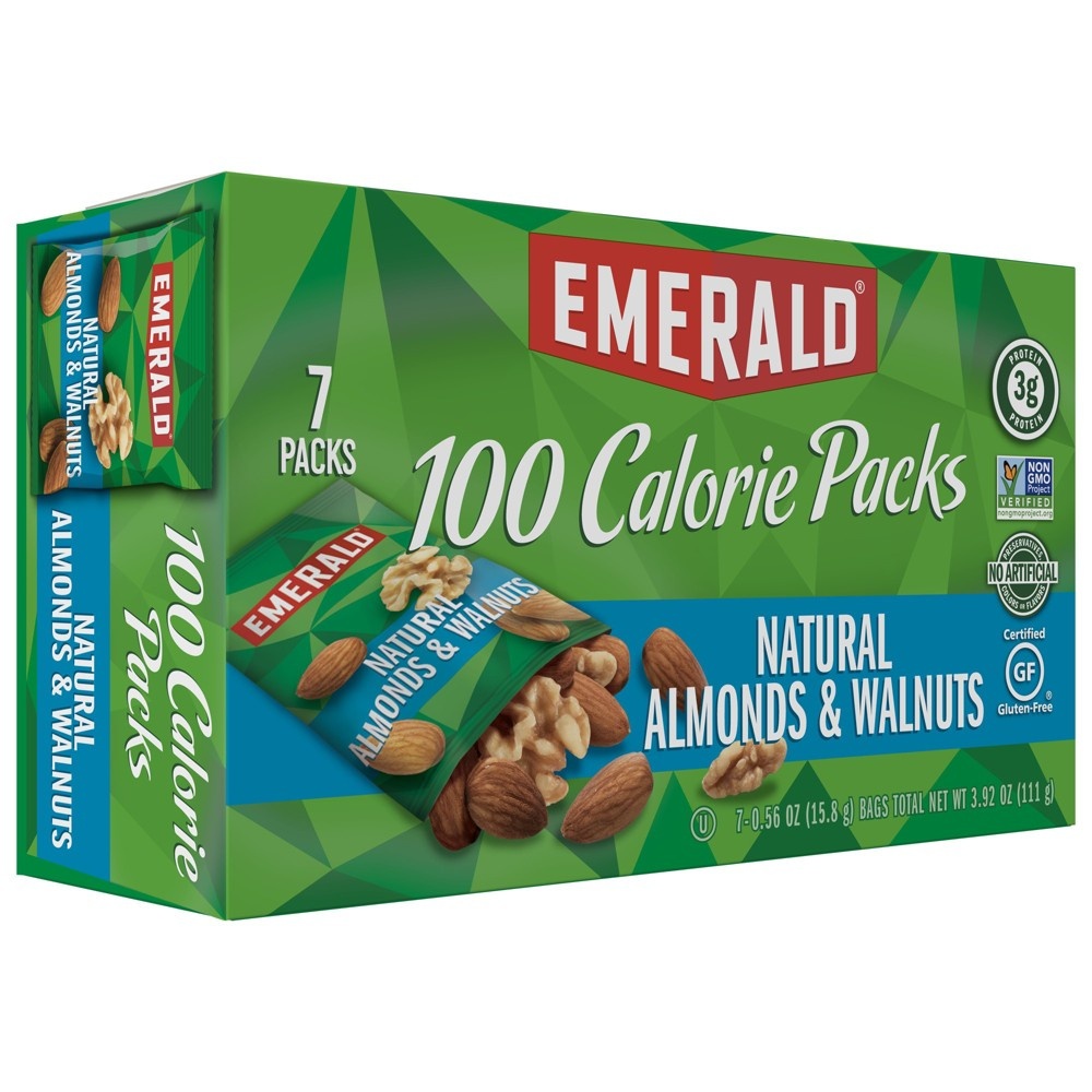 slide 2 of 11, Emerald Natural Almonds & Walnuts 100 Calorie Packs, 7 ct; 0.56 oz