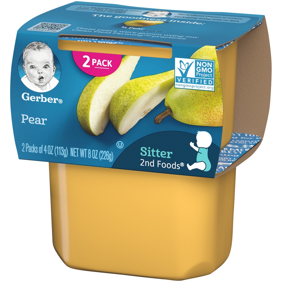 slide 4 of 9, Gerber Sitter 2nd Foods Pear Baby Meals Tubs - 2ct/4oz Each, 2 ct; 4 oz