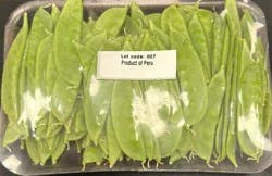 Trayed Snow Peas