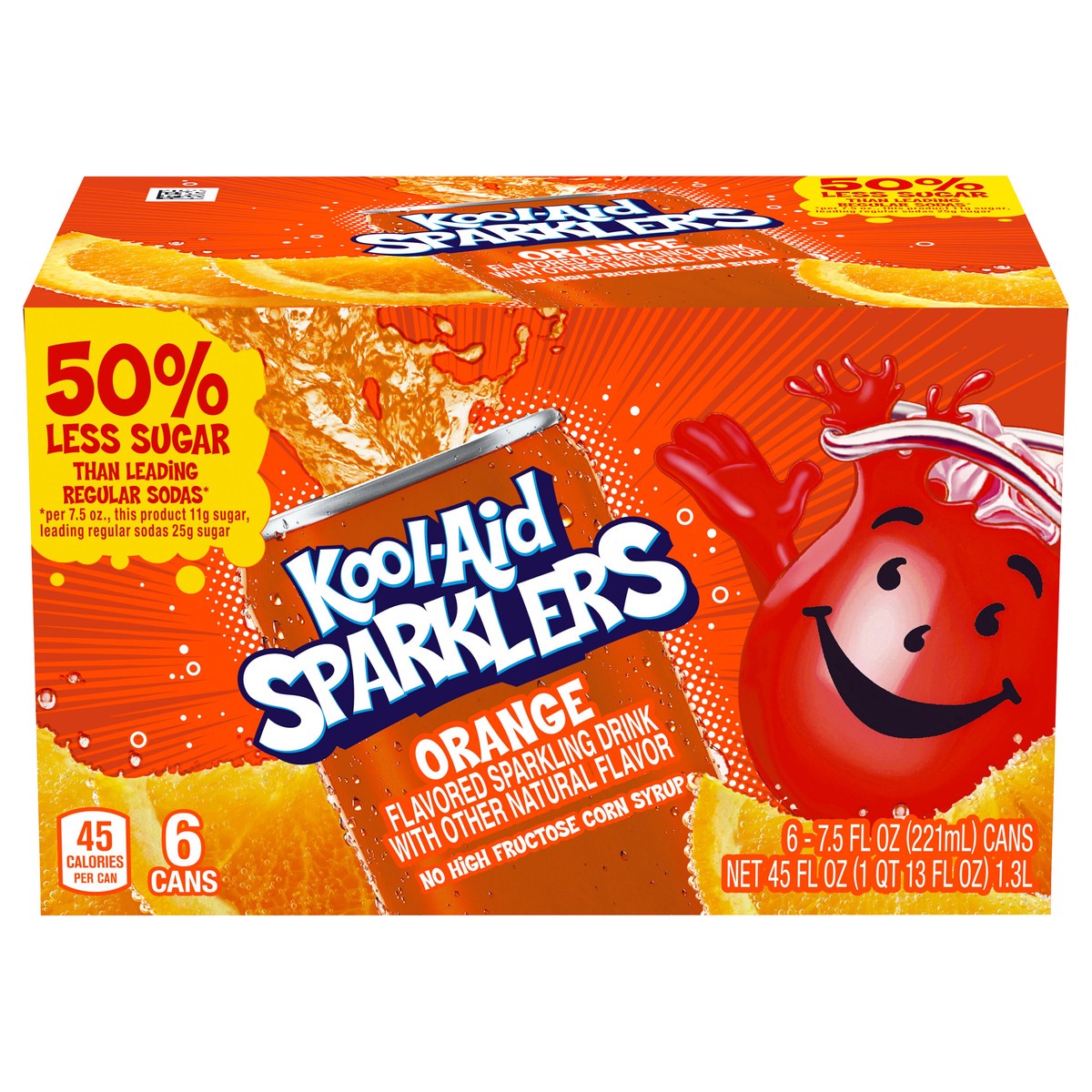 slide 5 of 14, Kool-Aid Sparklers Orange Soda, 6 ct - 7.5 fl oz Cans, 7.5 fl oz