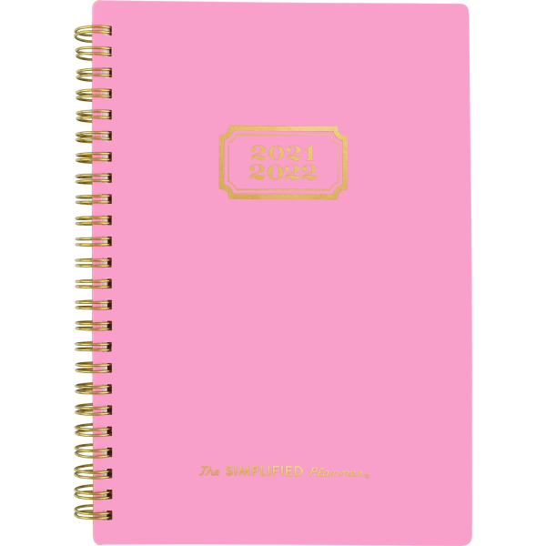 slide 1 of 1, At-A-Glance Simplified By Emily Ley Academic Weekly/Monthly Planner, 8-1/2'' X 5-1/2'', Pink, July 2021 To June 2022, El65-200A, 1 ct