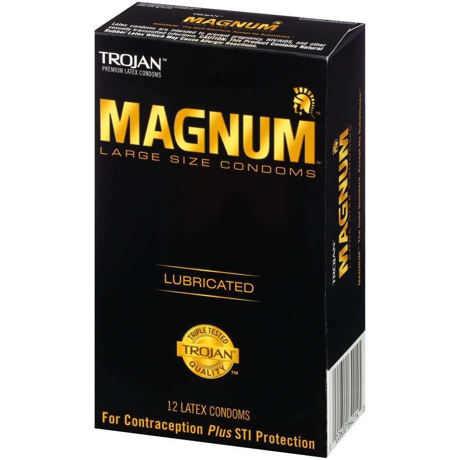 slide 3 of 6, Trojan Magnum Large Size Lubricated Condoms - 12ct, 12 ct