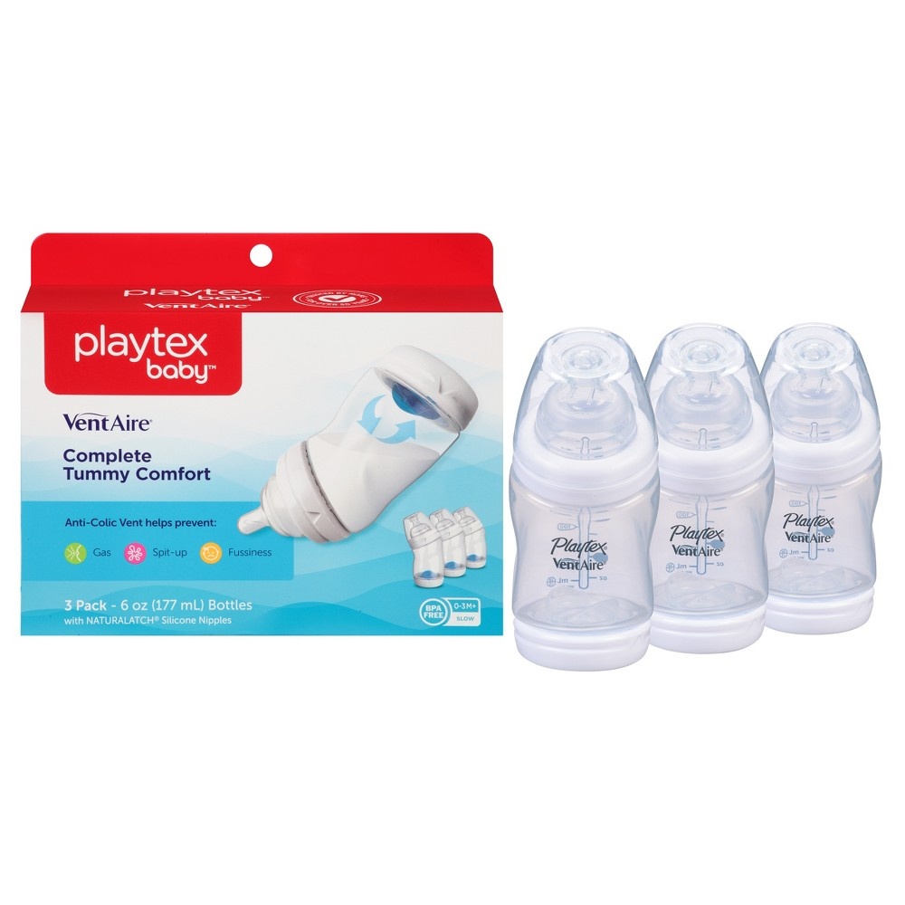 slide 8 of 9, Playtex Baby VentAire Complete Tummy Comfort Baby Bottle, 3 ct