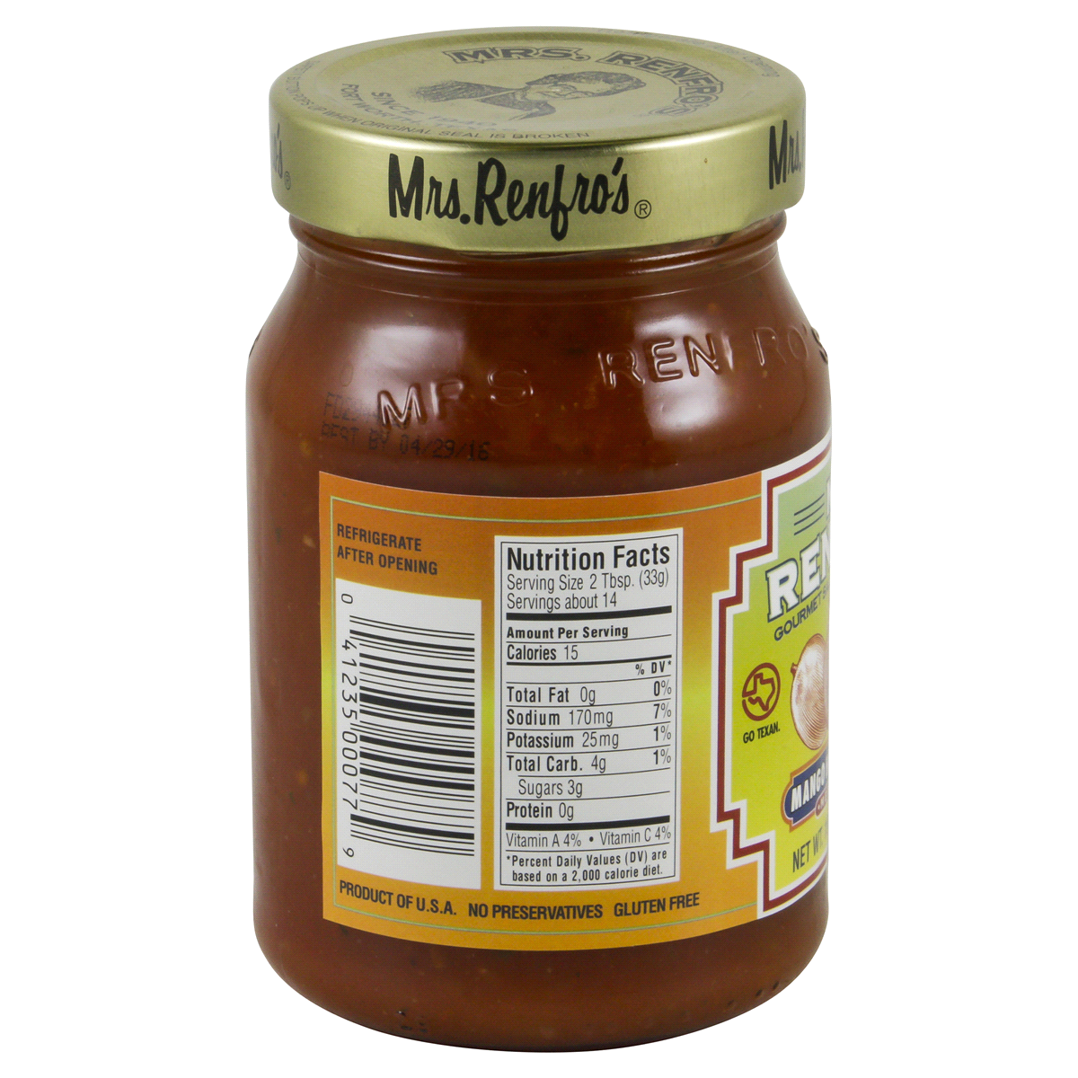 slide 4 of 4, Mrs. Renfro's Mango Habanero Salsa 16oz, 