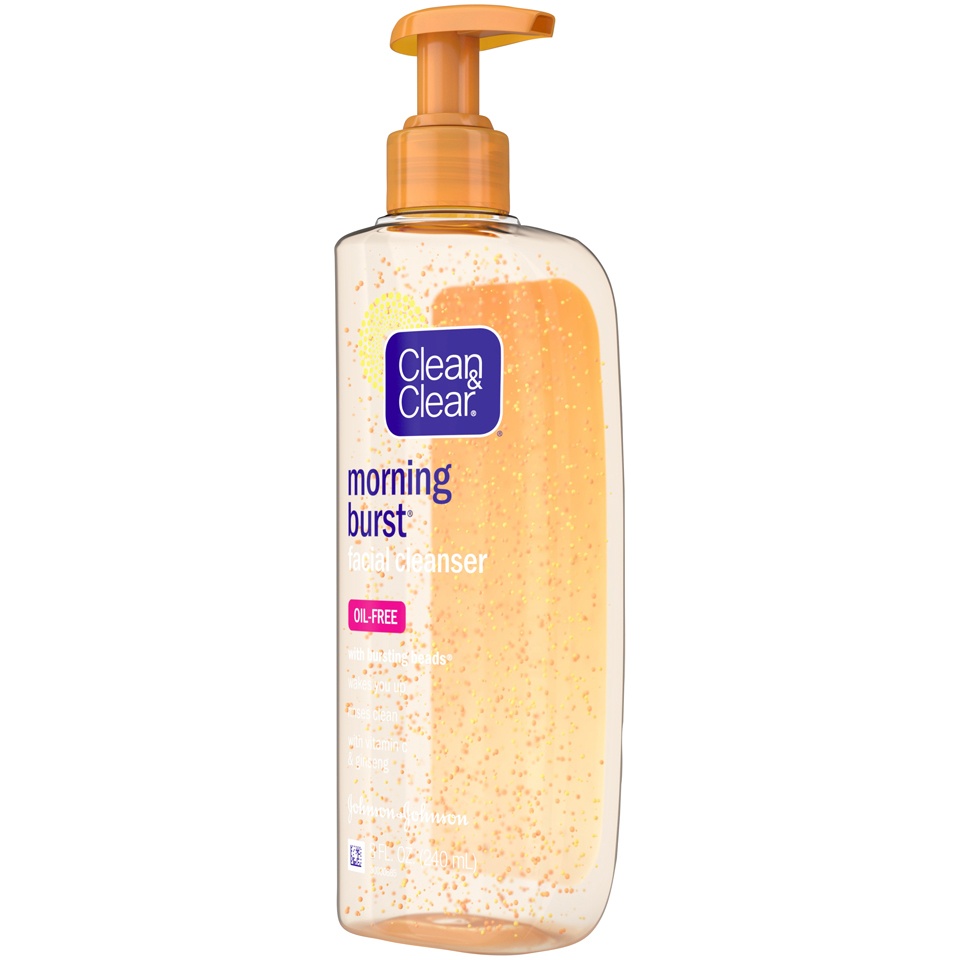 slide 3 of 6, Clean & Clear Morning Burst Oil-Free Facial Cleanser with Vitamin C, Ginseng, Daily Brightening Face Wash for All Skin Types, Non-Comedogenic, 8 fl oz
