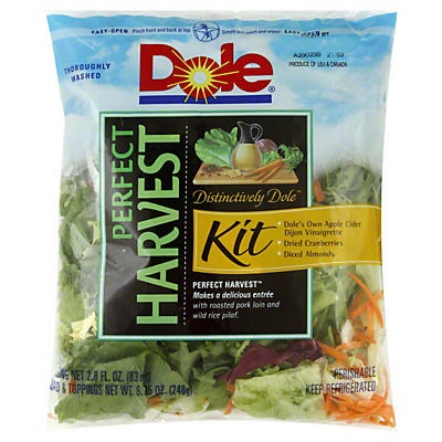 slide 1 of 1, Dole Distinctively Dole Salad Kit, Perfect Harvest, 8.75 oz