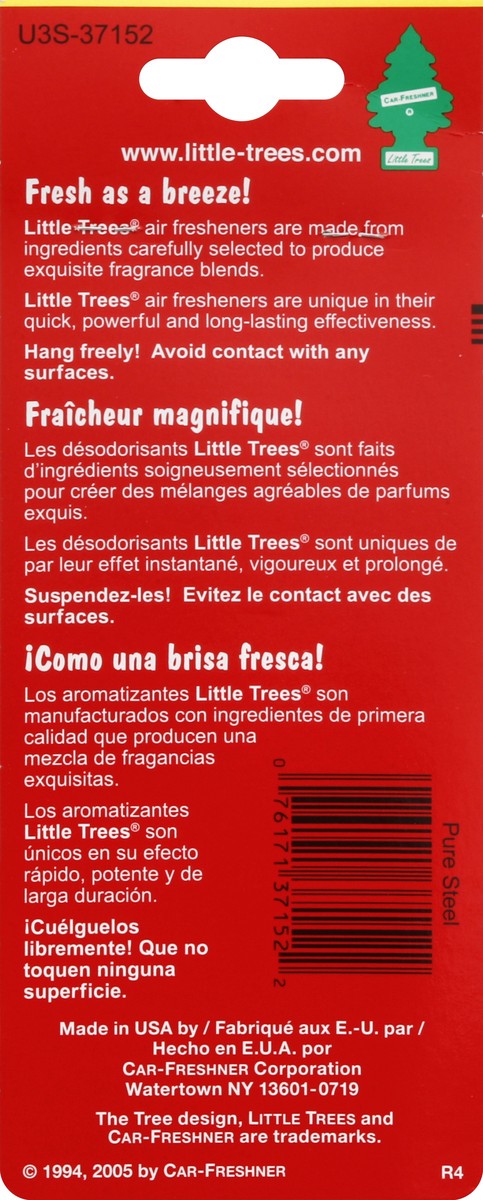 slide 3 of 3, Little Trees Car Freshener, Pure Steel, 3 ct