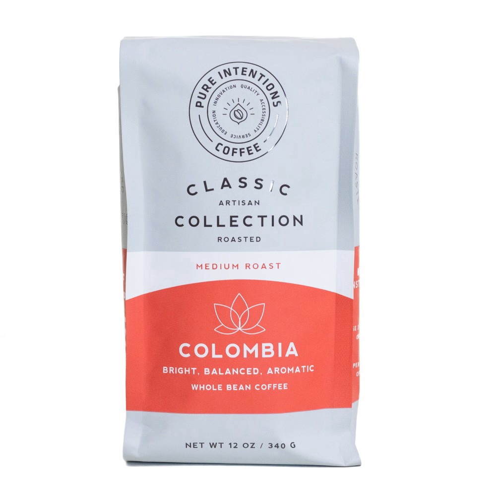 slide 1 of 1, Pure Intentions Classic Artisan Collection Medium Roast Whole Bean Colombia Coffee, 12 oz