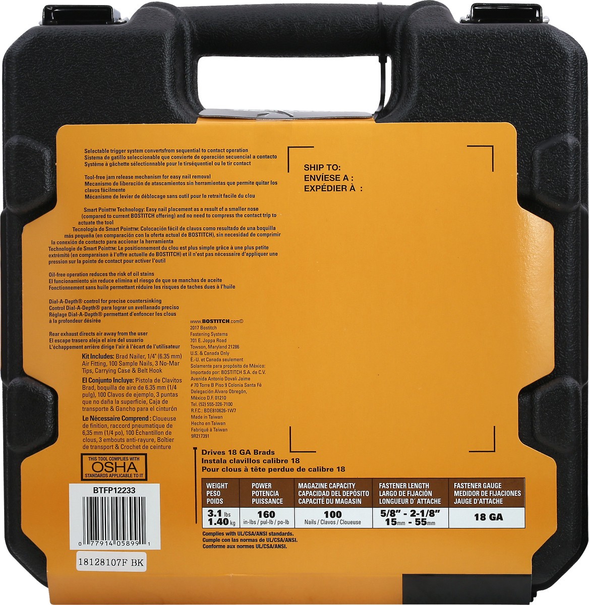 slide 4 of 10, BOSTITCH Brad Nailer Kit 1 ea, 1 ct