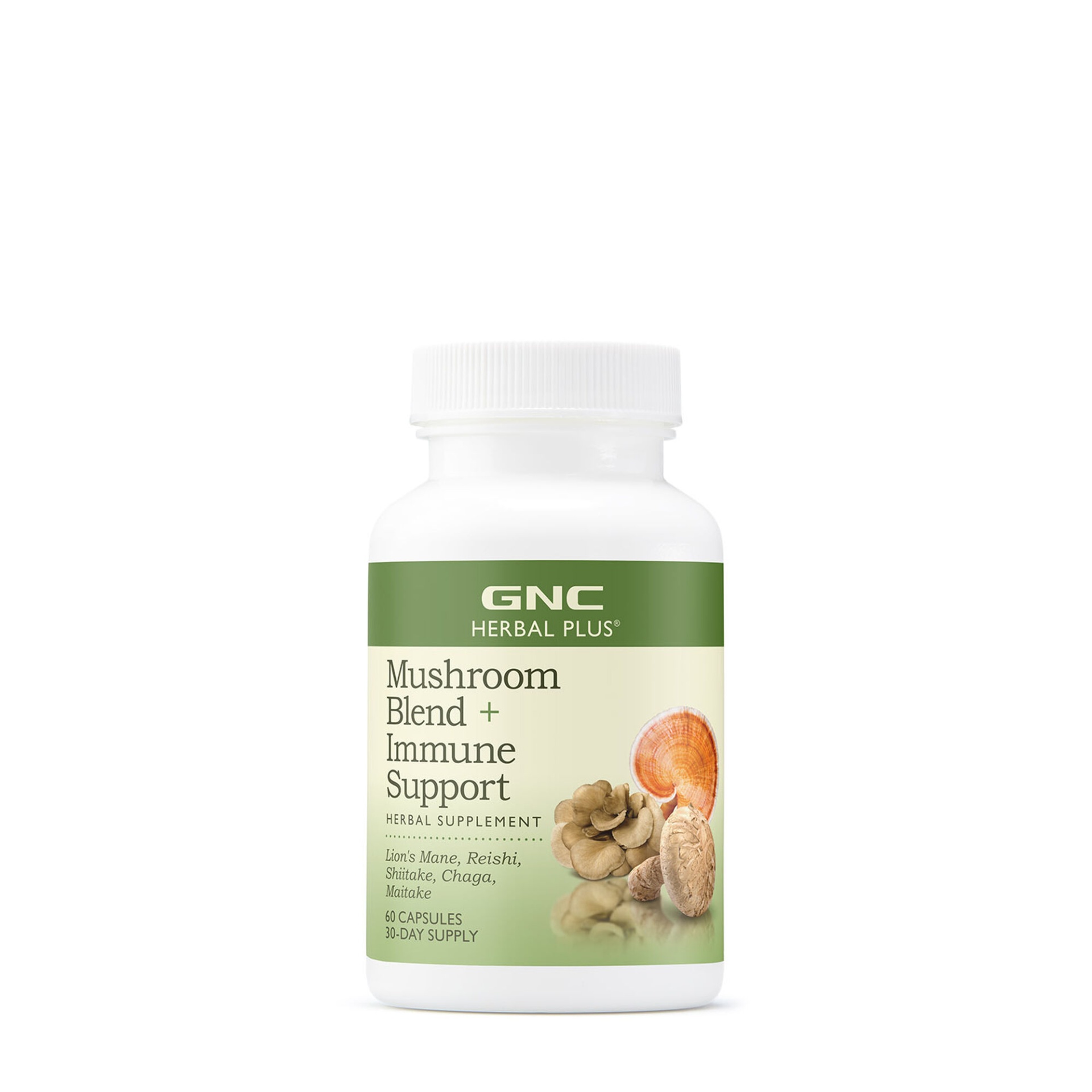 slide 1 of 1, GNC Herbal Plus Mushroom Blend Plus Immune Support, 60 ct