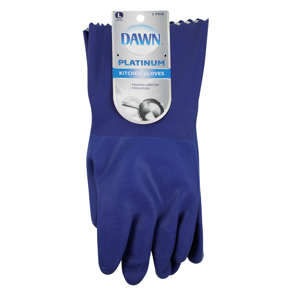 slide 1 of 1, Dawn Platinum Kitchen Gloves, Large, 1 ct