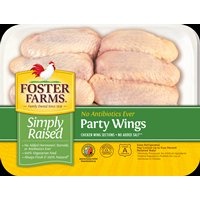 slide 1 of 1, Foster Farms Simply Raised Chicken Party Wings Abf, per lb