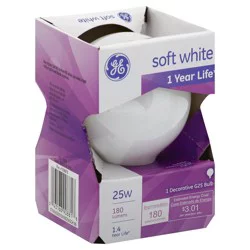 GE Soft White 25W Decorative Medium Base Globe Bulb
