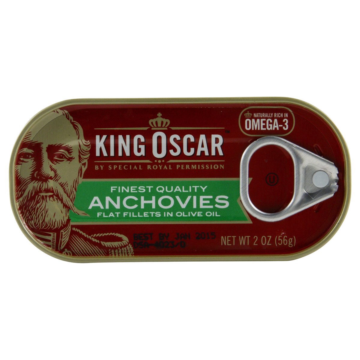slide 3 of 6, King Oscar Flat Anchovies in Olive Oil, 2 oz