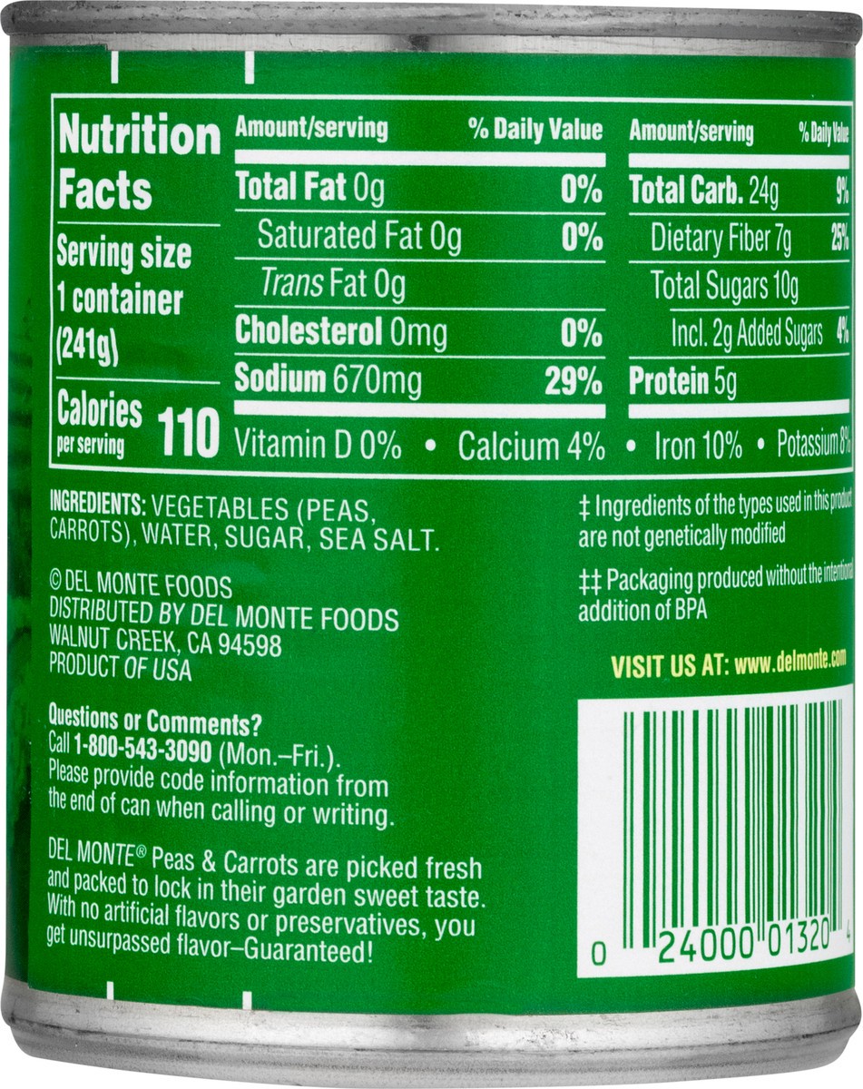 slide 8 of 12, Del Monte Harvest Selects Peas & Carrots 8.5 oz, 8.5 oz