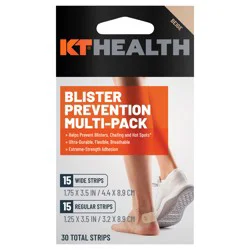KT Health Blister Prevention Strips, Athletic Barrier Tape, Beige, 30 Count