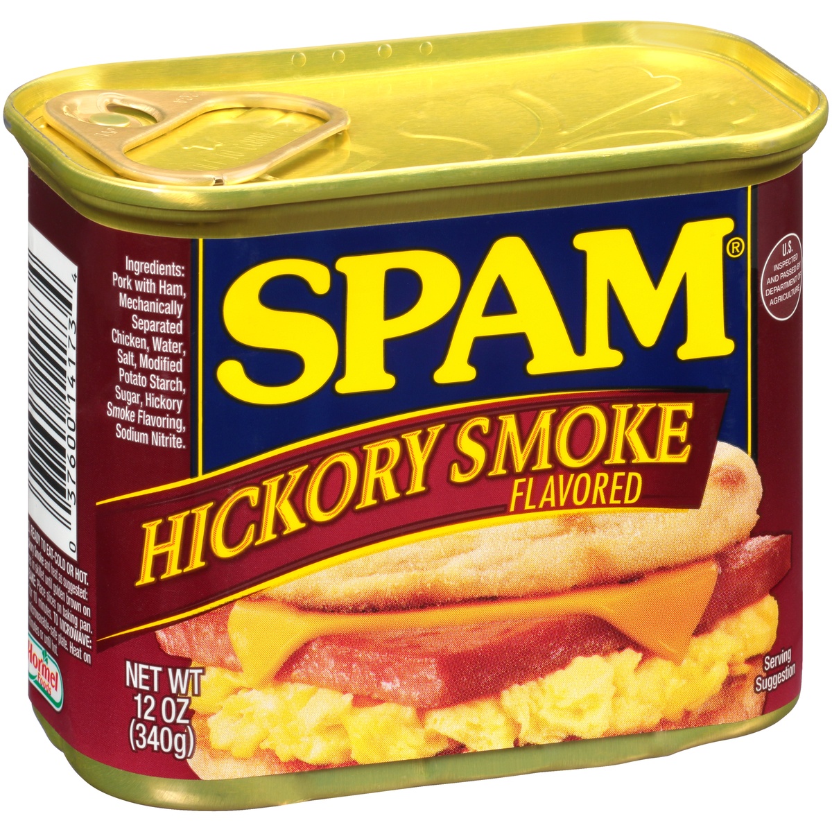 slide 2 of 11, SPAM Hickory Smoke Flavored Canned Meat 12 oz. Pull-Top Can, 12 oz