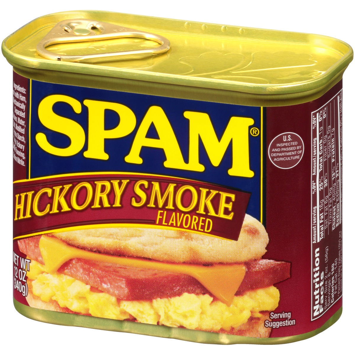 slide 3 of 11, SPAM Hickory Smoke Flavored Canned Meat 12 oz. Pull-Top Can, 12 oz