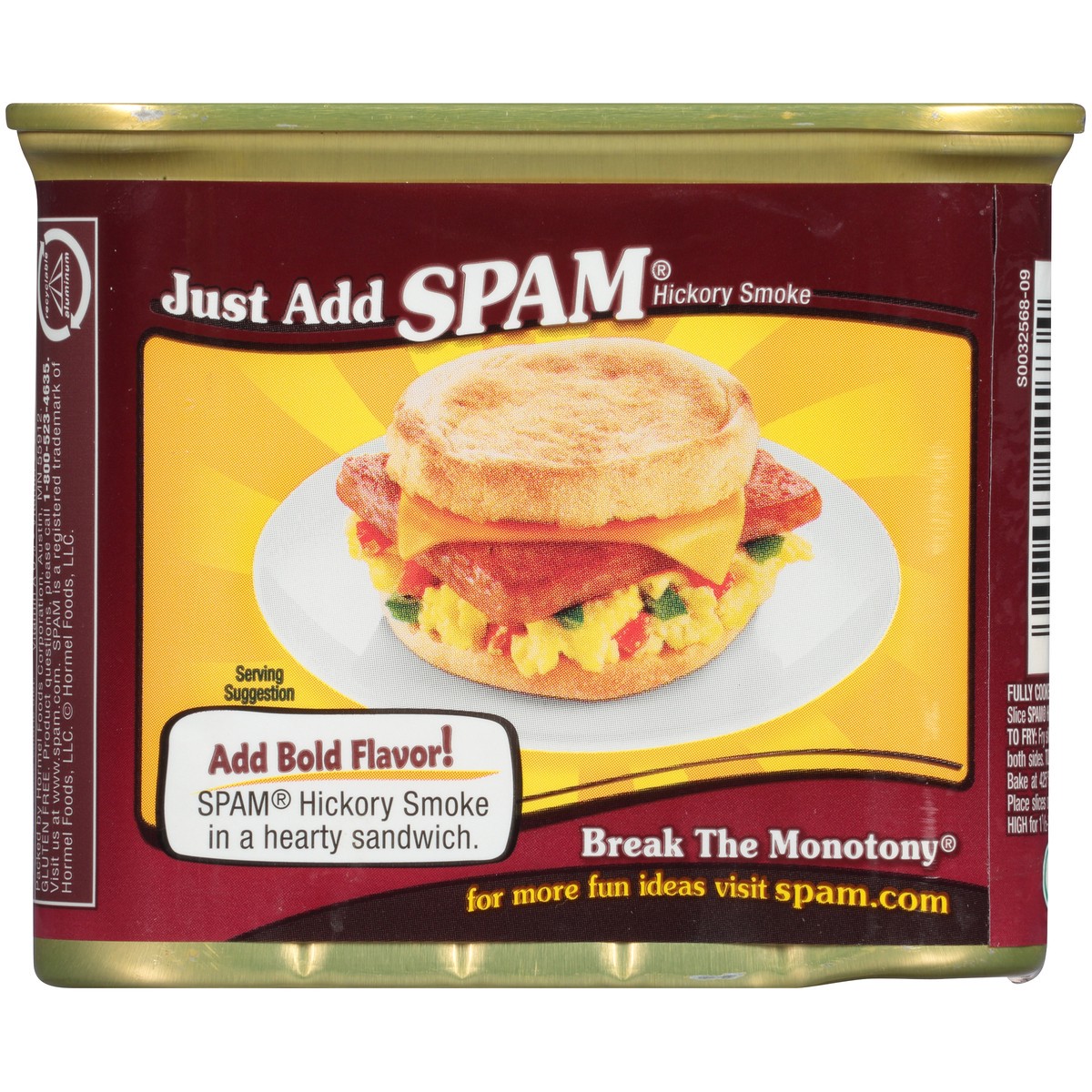 slide 13 of 13, SPAM Hickory Smoke Flavored Canned Meat 12 oz. Pull-Top Can, 12 oz