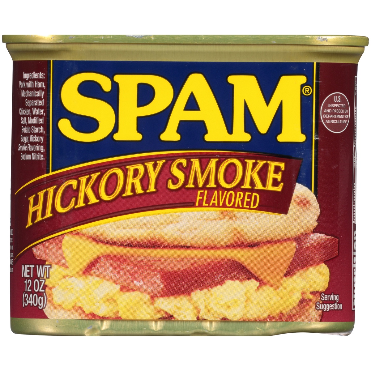 slide 9 of 11, SPAM Hickory Smoke Flavored Canned Meat 12 oz. Pull-Top Can, 12 oz