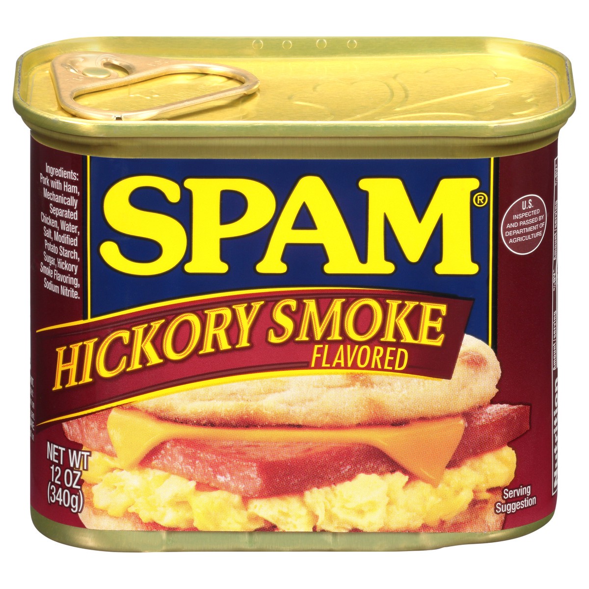 slide 5 of 13, SPAM Hickory Smoke Flavored Canned Meat 12 oz. Pull-Top Can, 12 oz