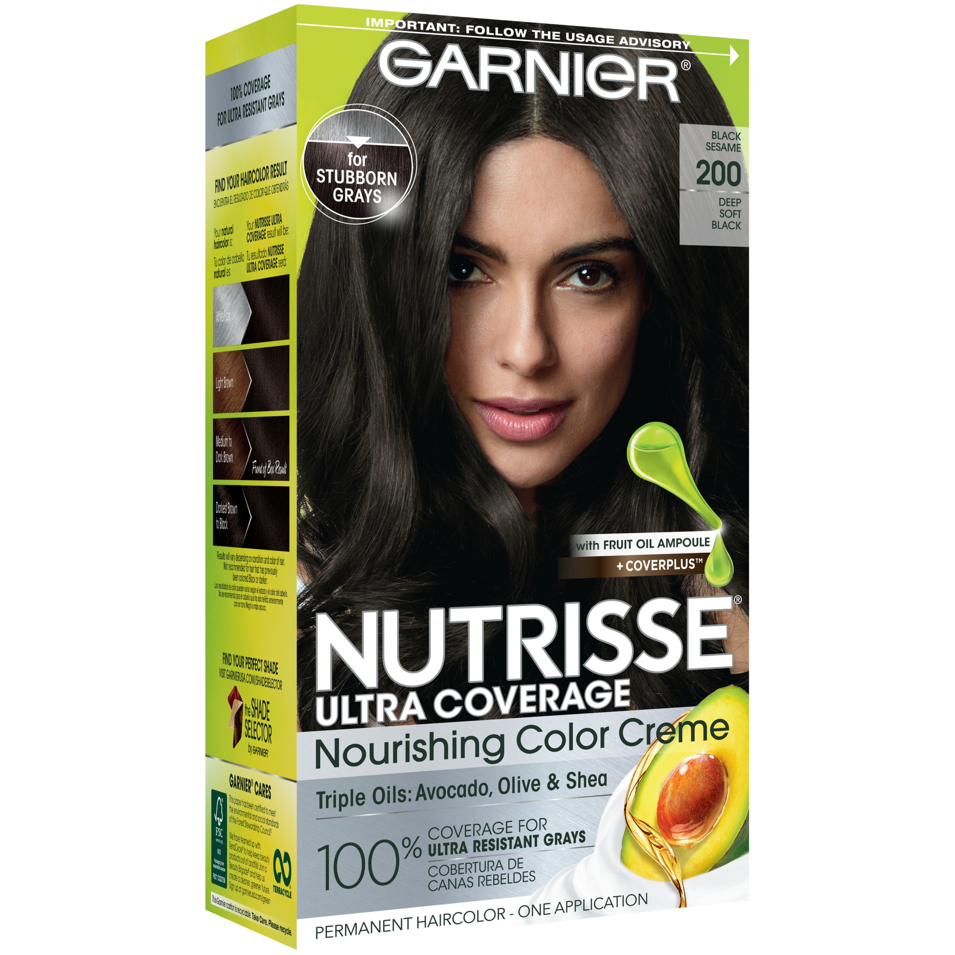 slide 3 of 8, Garnier Ultra Coverage 200 Deep Soft Black Nourishing Permanent Color 1 Each, 1 ct