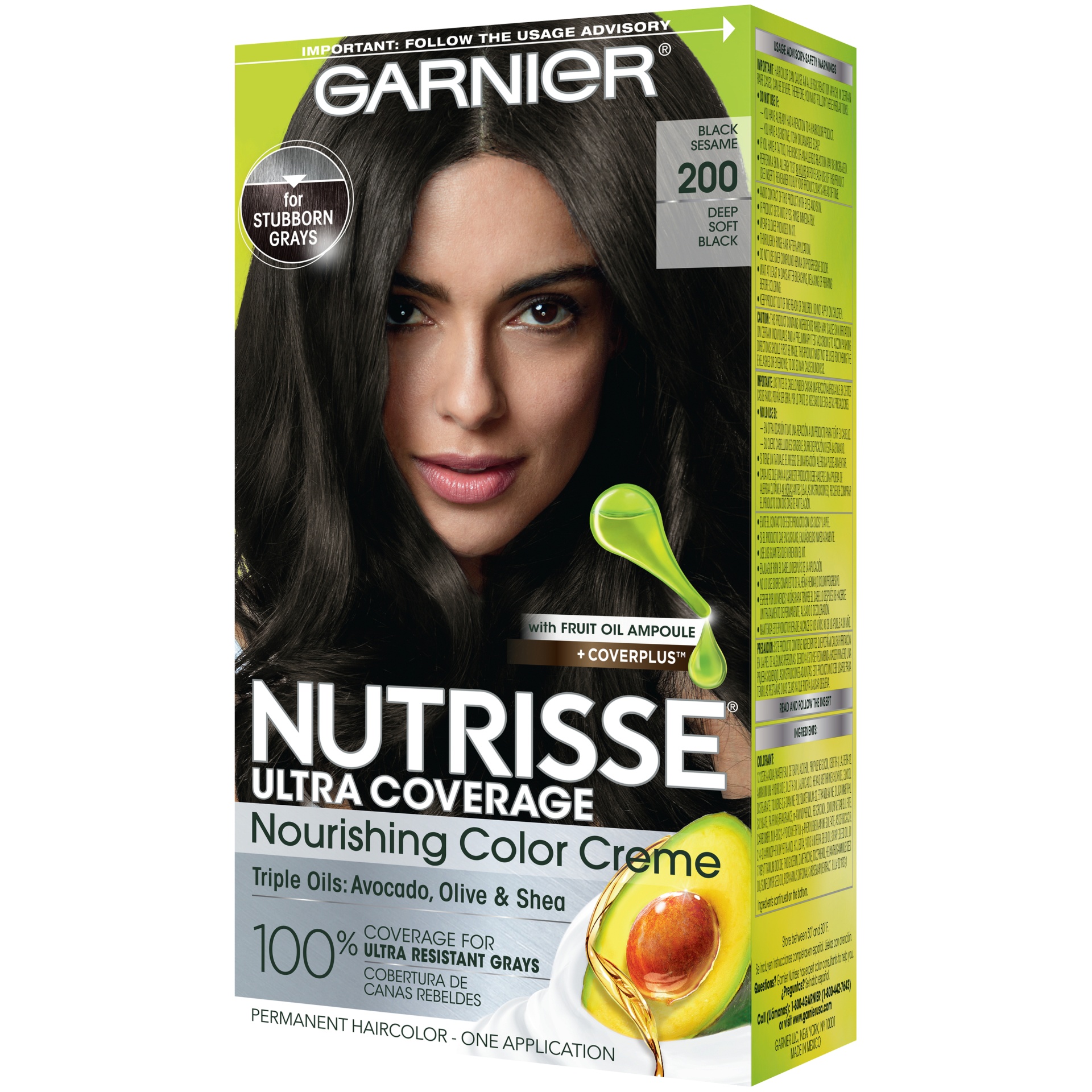 slide 2 of 8, Garnier Ultra Coverage 200 Deep Soft Black Nourishing Permanent Color 1 Each, 1 ct