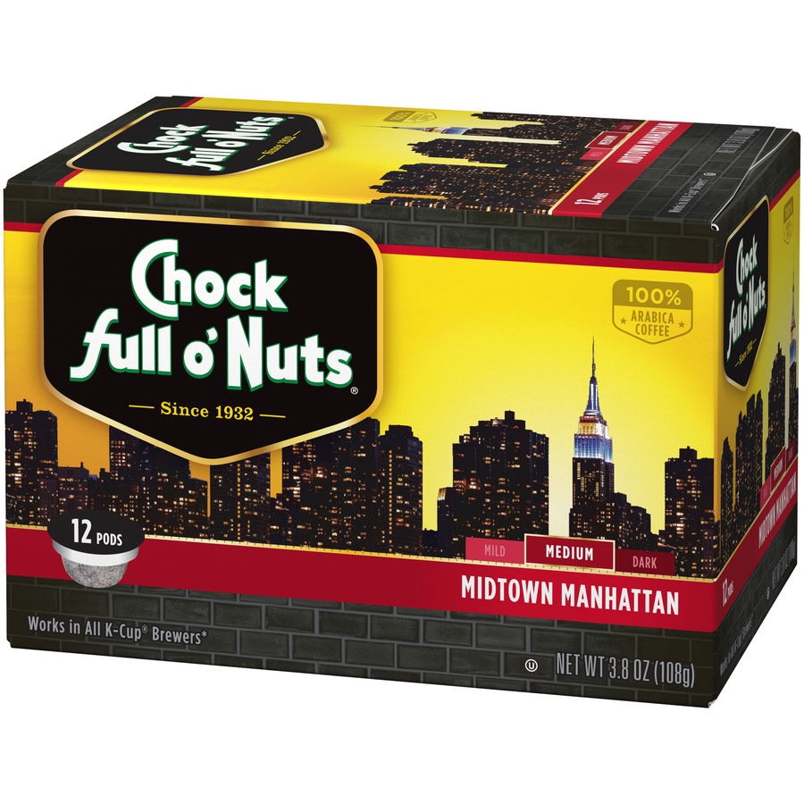 Chock Full O' Nuts Midtown Manhattan Medium Roast Coffee Single Serve