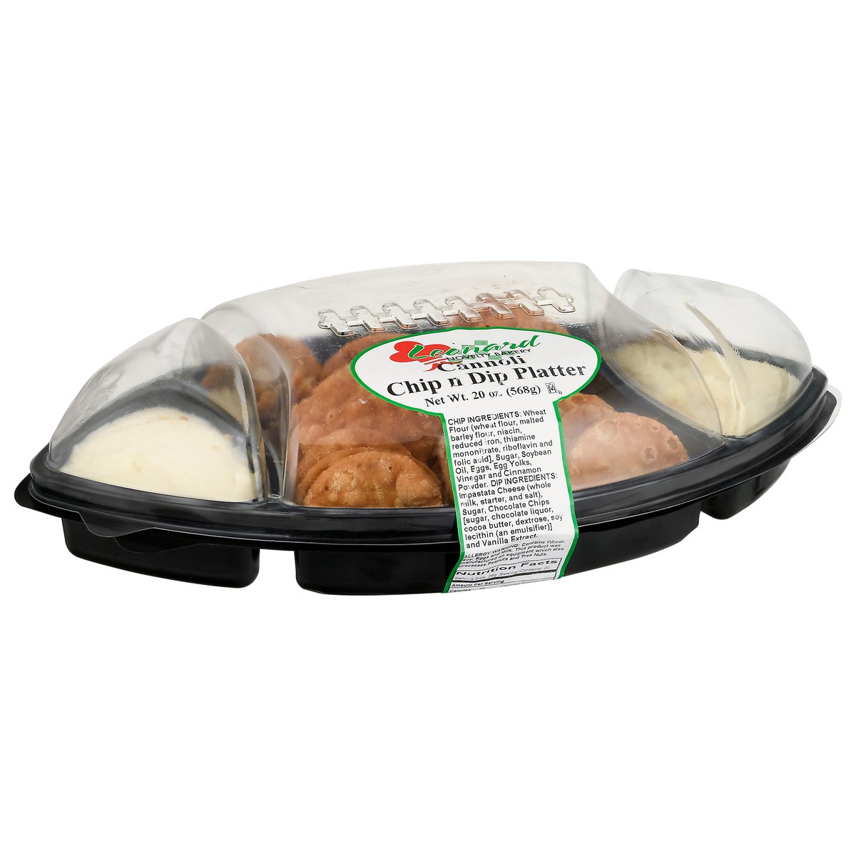 slide 9 of 14, Leonard Novelty Bakery Cannoli Chip n Dip Platter 20 oz, 20 oz