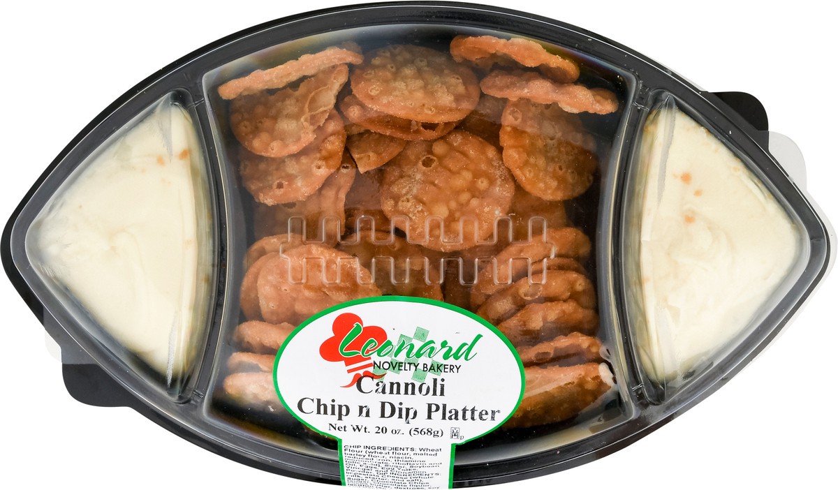 slide 12 of 14, Leonard Novelty Bakery Cannoli Chip n Dip Platter 20 oz, 20 oz