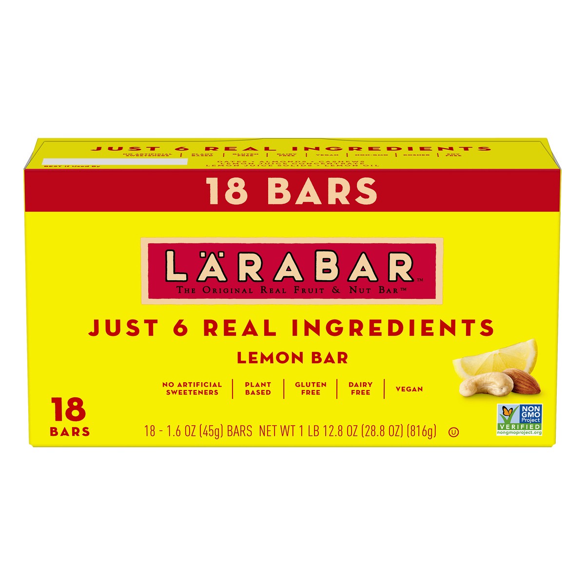 slide 7 of 13, LÄRABAR Lemon Fruit & Nut Bar - 18 ct, 18 ct